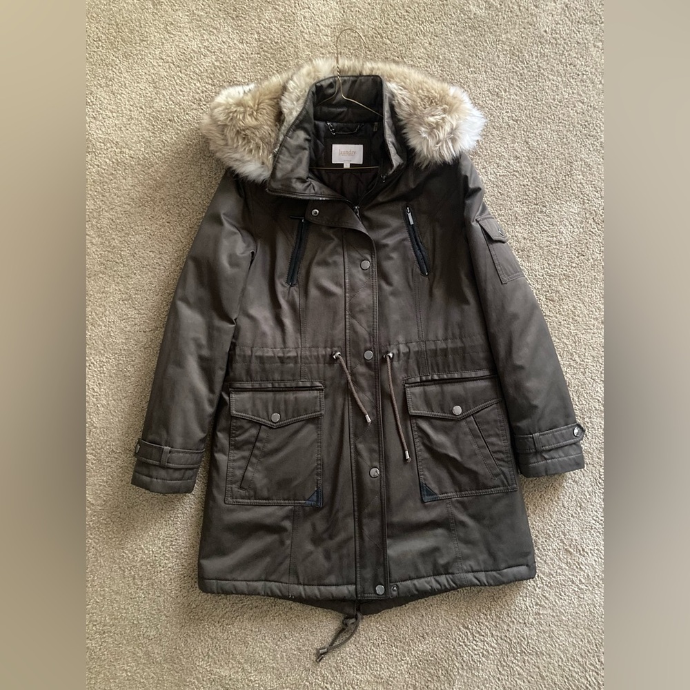 Laundry By Shelli Segal Quilted Olive Jacket